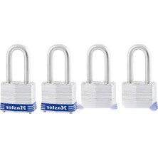 Calperia Anahtarlı Dış Mekan Asma Kilit - 4'lü Set, Dayanıklı Çelik Gövde