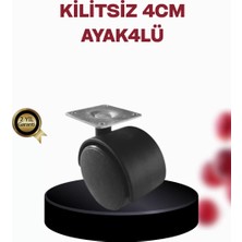 General 4 cm Döner Ayak Kilitsiz 4 Adet Mobilya ve Sehpa Ayağı