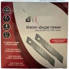 Calperia 18 mm Genişlikte Karbon Çelik Maket Bıçağı Yedek Bıçak Seti (10 Adet)