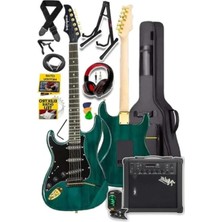 Calperia Şarjlı 25W Elektro Gitar Seti, Kulaklık ve Amfi ile Tam Set