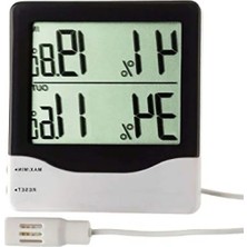 Calperia Beyaz Iç-Dış Dijital Problu Termometre Nem Ölçer