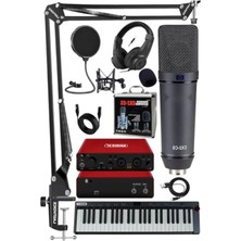 Calperia Profesyonel 4 Parça Stüdyo Ekipman Seti - Ses Kartı, Midi Klavye, Mikrofon ve Kulaklık