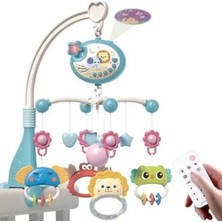 Calperia Pilli Işıklı Müzikli Projektörlü Kumandalı Bebek Yatıştırıcı (Mavi)