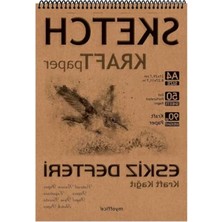 Calperia Dayanıklı Spiralli Kraft Kağıt Eskiz Defteri A4