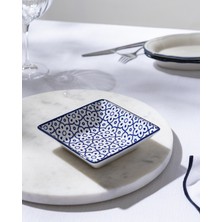 Madame Coco Reve Blue Lucida Kare Tabak - 12 cm - Mavi/beyaz