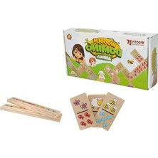 Calperia Eğitici Tahta Domino Oyun Seti - Hayvan Temalı