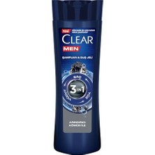 Clear Men 3 In 1 Şampuan & Duş Jeli Arındırıcı Kömür Saç Yüz Vücut Için