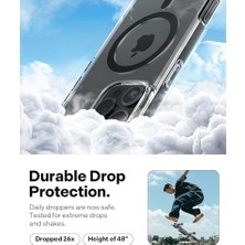 Bey 16 Pro ile Uyumlu Ince Magsafe Kılıf Capella Mag Sararma Karşıtı Hava Kanalı Teknolojisi™ Askeri Sınıf Koruma Clear Charcoal Şeffaf Kapak - ACS08183