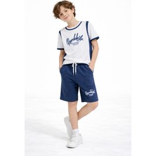 Mini Kanka Erkek Çocuk Şortlu Takım – Bisiklet Yaka Tişört & Beli Lastikli Şort, Yazlık Rahat Kombin