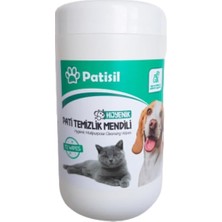 Patisil Evcil Hayvan Tüy ve Pati Temizleme Mendili, Köpek ve Kedi Için Hijyenik Temizlik Mendilleri (72 Adet)