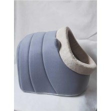 Kedi ve Küçük Irk Köpek Yatağı Yuvası Polar Kulaklı Alaska, Gri, Xl