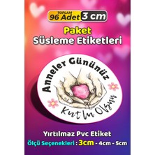 Sb Store Anneler Günü Ambalaj Hediye Paket Süsleme Etiketi Model 5 - 96 Adet 3cm