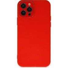 Newface iPhone 12 Pro Max Kılıf Lansman Glass Kapak - Kırmızı