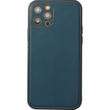Newface iPhone 12 Pro Max Kılıf Coco Deri Silikon Kapak - Mavi