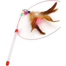 Tüylü Çıngaraklı Kedi Yakalama Oyun Oltası 90 cm