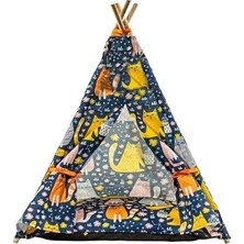 Gobypet Always The Best Kedi Çadırı, Kedi Evi Kolay Kurulum, Yıkanabilir Kedi Çadırı, Kedi Yatağı (Kedili Desen, Large)