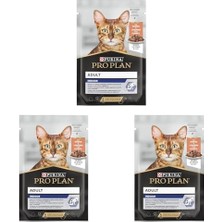 Pro Plan Yetişkin Kedileri Için Tam Yaş Kedi Maması Sos Içerisinde Somonlu 85 Gr. (3 Paketi)