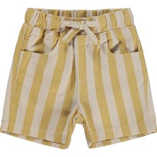 Civil Baby Çizgili 6-18 Ay Şort - Hardal