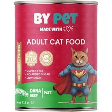 Bypet Dana Etli Yetişkin Yaş Kedi Maması 1 Adet -400 Gram Konserve