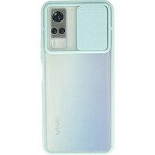 Newface Vivo Y53S Kılıf Palm Buzlu Kamera Sürgülü Silikon - Turkuaz