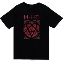 stonedfame Him Baskılı Unisex %100 Pamuk Siyah T-Shirt