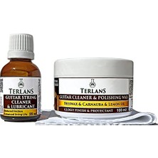 Terlans Gitar Temizlik Bakım Seti 4 Lü Gövde Klavye Temizleyici Parlatıcı Vaks & Tel Yağlayıcı Guitar Cleaning Kit
