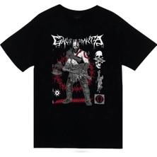 stonedfame God Of War - Kratos - Oyun Baskılı Unisex %100 Pamuk Siyah T-Shirt