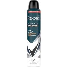 Rexona Men Erkek Sprey Deodorant Invisible Black & White 72 Saat Kesintisiz Üstün Koruma 200 ml