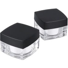 5 ml Krem Kavanozu,kozmetik Kutusu, Siyah Kapaklı Akrilik Krem Kutusu 2 Li Set,beyaz
