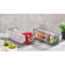 Mina Organizer Plastik Raf, Şeffaf Füme Kapaklı 750 ml