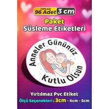 Sb Store Anneler Günü Ambalaj Hediye Paket Süsleme Etiketi Model 18 - 96 Adet 3cm