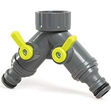Eco Musluk Adaptörü Iki Hortum Çıkışlı Vanalı 3/4\