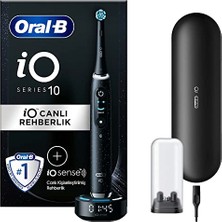 Oral-B IO10 Kozmik Siyah Şarjlı/elektrikli Diş Fırçası, 1 Fırça Başlığı, Hızlı Manyetik Şarj Cihazı, Uzun Ömürlü Pil, Şarj Eden Seyahat Kabı