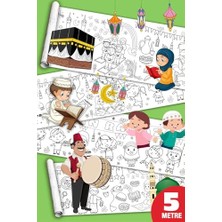 Sinaticaret Ramazan Temalı Dev Boyama Kağıdı, Çocuk Boyama Rulosu, 5 Metre, Büyük Boy