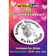 Sb Store Anneler Günü Ambalaj Hediye Paket Süsleme Etiketi Model 11 - 96 Adet 3cm