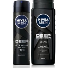 Nıvea Men Erkek Sprey Deodorant Deep Dimension 150ML ve Deep Dimension Erkek Duş Jeli 500ML