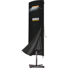 Haegs Bahçe Şemsiye Kılıfı, Veranda Parasol Konsol Şemsiyesi Brandası, Koruma Örtüsü, Su Geçirmez, Hava Koşullarına Dayanıklı Bahçe Gölgelik Güneşlik Örtüsü (240-57/57 Cm) Siyah