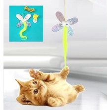 Tineke Kelebek Model Elastik Kendinden Yapışkanlı Kedi Oyun Oltası