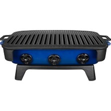 Lava Döküm Mangal, Alt Stand, Gövde, Kömür Teli ve Üst Izgara Dahil, 36X45 Cm, Mavi