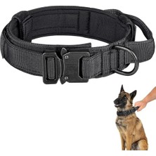 Köpek Tasması, Ayarlanabilir Naylon Köpek Tasması, Metal Tokalı ve Kontrol Sapı Eğitim Tasması, Orta ve Büyük Boy Köpekler Için Eğitim Tasması (Siyah)