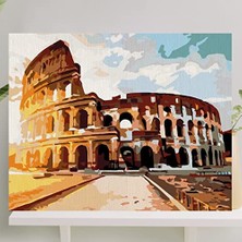 Sayılarla Boyama Tuval Seti Fırça Boya Dahil (Çıtalı) 40X50 cm - Roma