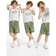 Mini Kanka Erkek Çocuk Şortlu Takım – Bisiklet Yaka Tişört & Beli Lastikli Şort, Yazlık Rahat Kombin