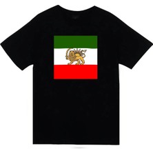 stonedfame Iran - Tarih - Devrim - Direniş - Şehzade Bayrağı - Pers Baskılı Unisex %100 Pamuk T-Shirt