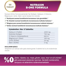 Nutraxin Bone Formula Calcium Magnesium + Collagen – 90 Tablet: Tip I Kolajen, Kalsiyum, D Vitamini, Magnezyum, Çinko & Bakır Içeren Takviye