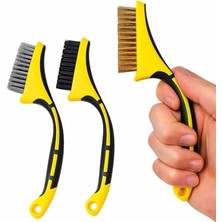 Dmax 3'lü Mini Tel Fırça Seti – Paslanmaz Çelik, Pirinç (Bakır) ve Naylon Kıllı Temizlik Fırçaları | Ocak, Musluk, Lavabo, Mutfak Köşe ve Dar Alan Temizliği Için Ideal