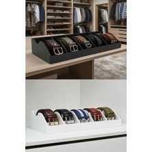 Tineke 5 Bölmeli Kemer Çorap Takı Makyaj Organizeri Dolap Içi Kemer Düzenleyici Organizer Beyaz