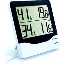 Iç-Dış Dijital Problu Termometre Nem Ölçer, Beyaz