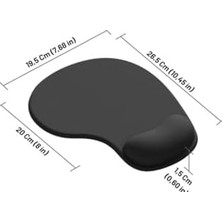 Tuba Toptaş Siyah Mouse Pad – Bilek Destekli, Dayanıklı Ergonomik Tasarım