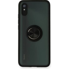 Newface Xiaomi Redmi 9A Kılıf Montreal Yüzüklü Silikon Kapak - Siyah