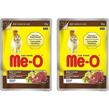 Meo Adult Jöle Içerisinde Biftekli Yetişkin Kedi Konservesi 80 gr 2li Paket